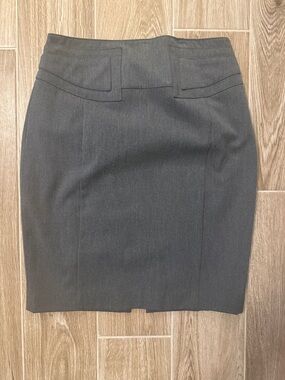 Express Dark Gray Pencil Skirt with Structured Waistband